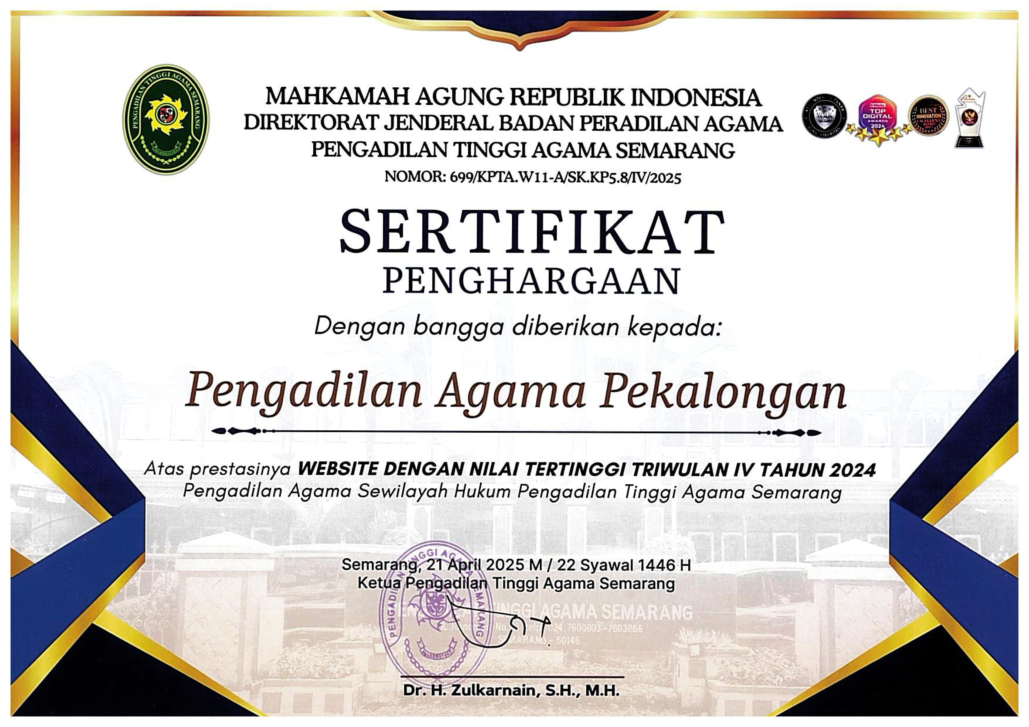 TW I Website dengan Nilai Tertinggi
